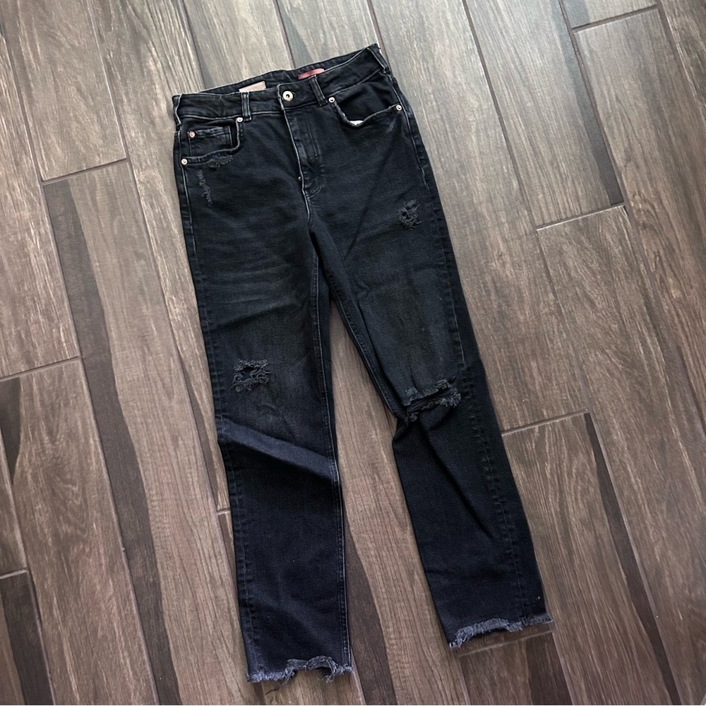 Anthropologie Pilcro The Selvage Vintage Straight Jeans in Black Sz 27 - Picture 2 of 9